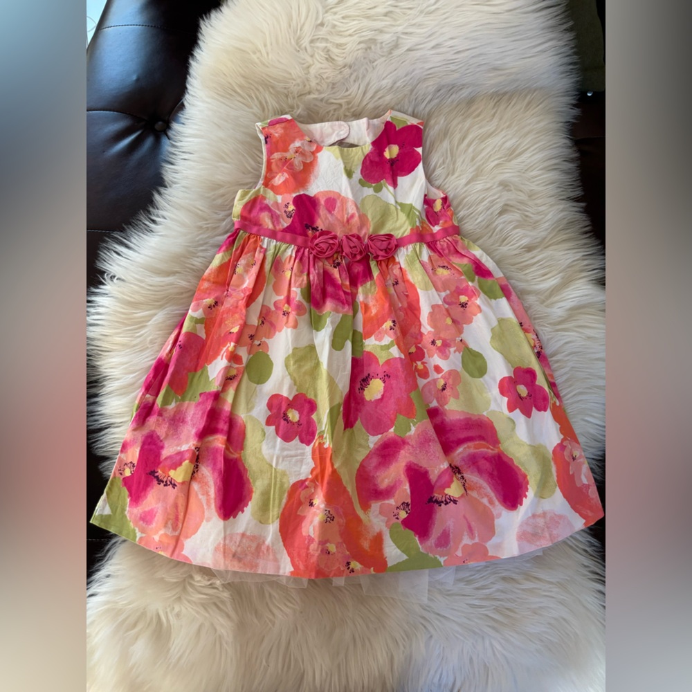 Gymboree Vibrant Floral Dress - Pink and Green